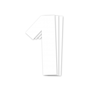 Blackbird siffror vit 3st/sats 16x7.5cm - Nummerplåtsbakgrund & Siffror - D13703 - 1