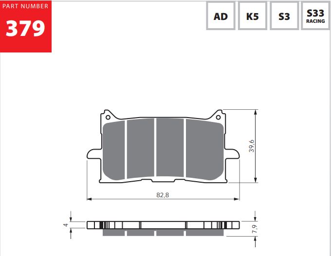 GOLDFREN Bromsbelägg 379 Ceramic carbon - Bromsbelägg - D120303 - 1