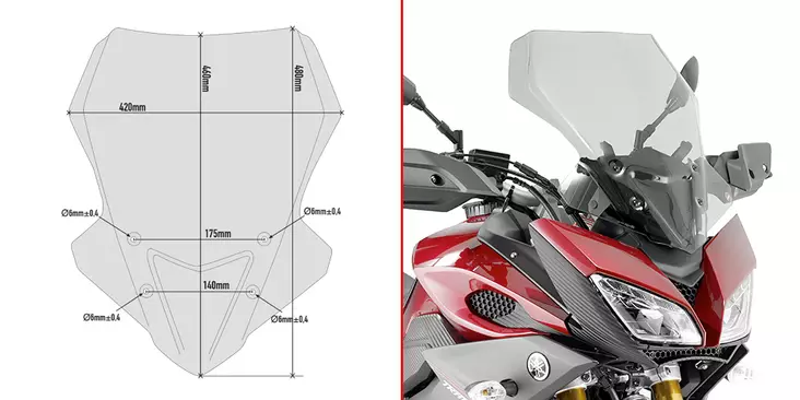 Givi Specific screen, transparent 48 x 4 - Vindskydd - D91583 - 1