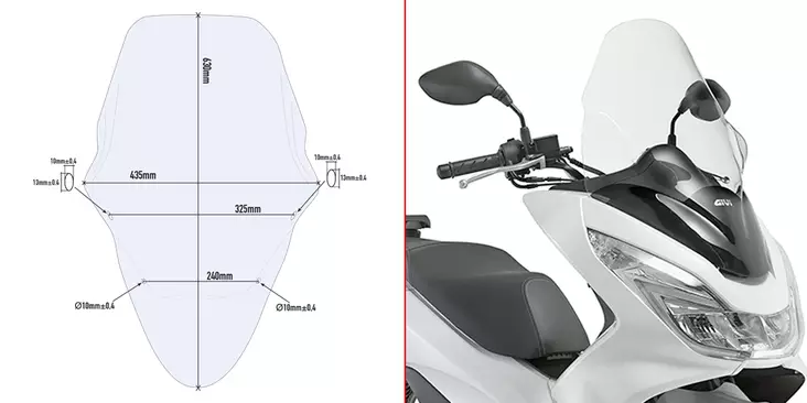 Givi Specific screen transparent 63 x 43 - Vindskydd - D73403 - 1