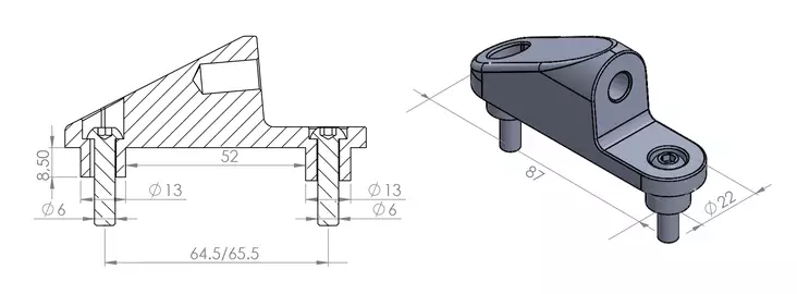 Puig Adapter Without Side For Fairing C6 - Bultar & Bultserier - D186543 - 1