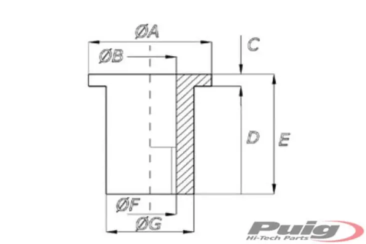 Puig M6 Wellnuts (25 Unit) 15 X 7 X 1.5 - Bultar & Bultserier - D180373 - 1