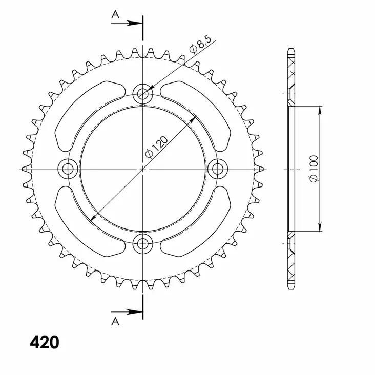 Supersprox Bakdrev Aluminium RAL-6622:47 - Bakdrev - D190683 - 0