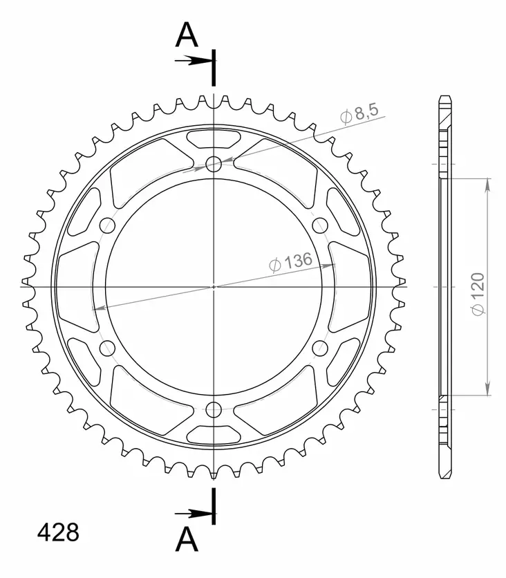 Supersprox / JT Bakdrev Stål 1847.51 - Bakdrev - D6973 - 1