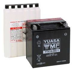 Yuasa Batteri, YTX16-BS-1 (CP) Inkl syra - MC Universaldelar och Verktyg - D2663 - 1