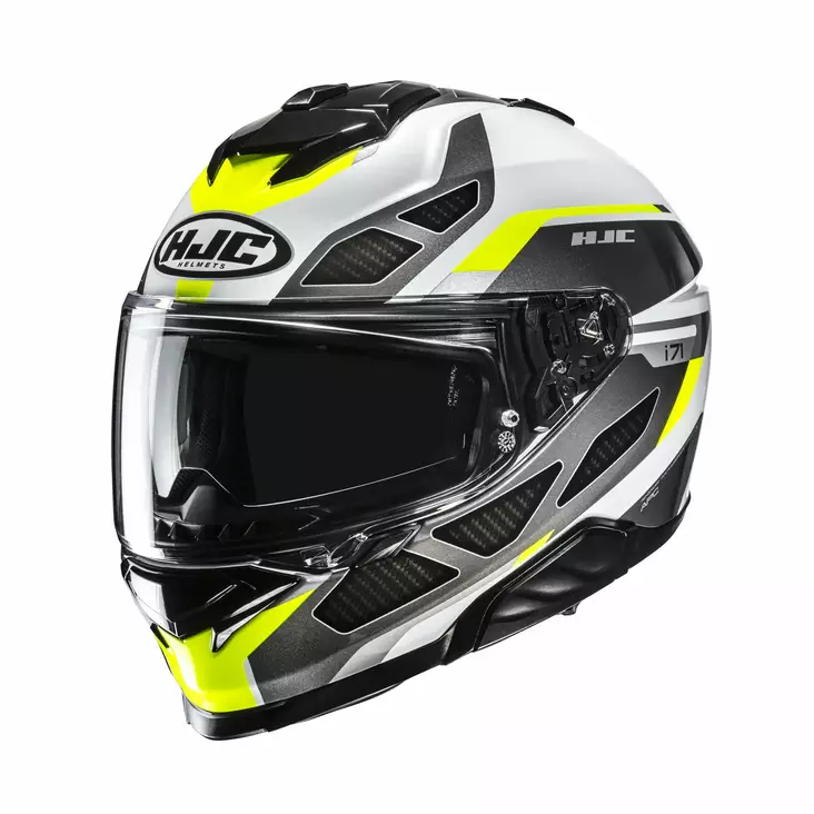 HJC Helmet i71 Zest Grå/Vit/Fluo Gul MC3 - Integralhjälm - D508713 - 1