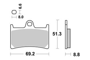 Sbs Bromsklossats Sintered - Bromsbelägg - D106894 - 1