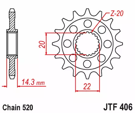 JT Framdrev JTF406.16RB - Framdrev - D504474 - 2