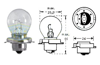 Glödlampa 12v 15w P26s - Glödlampor  - D475624 - 1