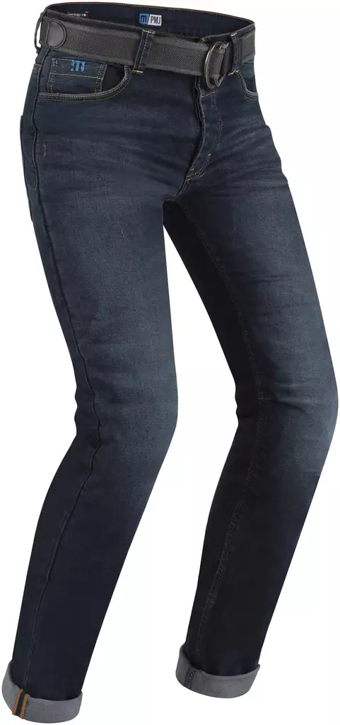 PMJ Jeans Caferacer Blå, bälte ingår - Kevlar Jeans & Textil Byxor  - D369724 - 1
