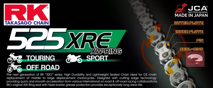 RK 525XRE XW-ringchain +CLF(nitlås.) - Kedjor 525 - D475344 - 1