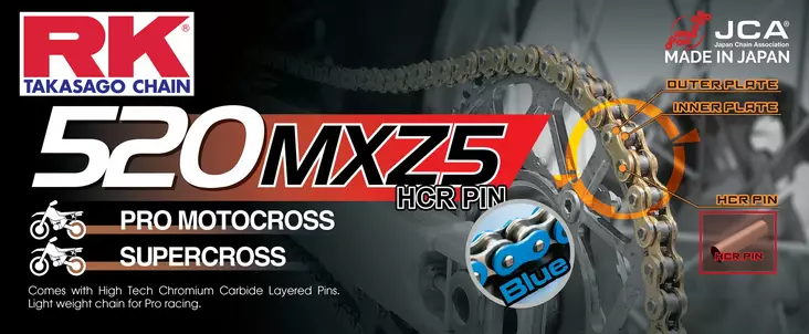 RK BB520MXZ5 Offroad Pro Kedja Blå +CL ( - Kedjor 520 - D481924 - 1