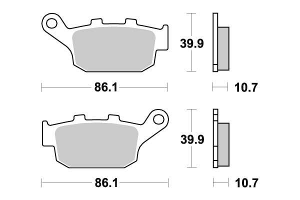 Sbs Bromsklossats Carbon Tech bak - Bromsbelägg - D113774 - 1