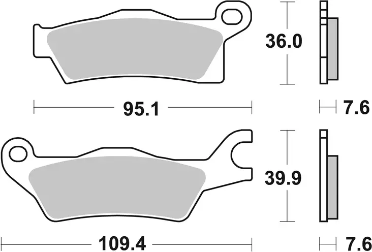 Sbs Bromsklossats Racing Sintered - Bromsbelägg - D114034 - 1