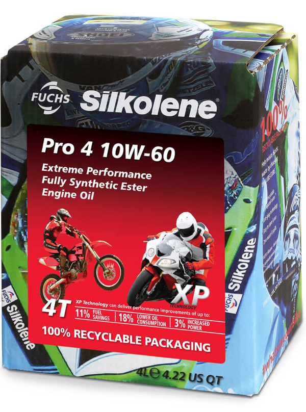 Silkolene Pro 4 10W-60 XP 4L CUBE (4) - Motorcykeloljor 4T - D393384 - 1