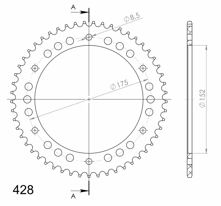 Supersprox Alu BakdrevYA WR125 Blå 53 - Bakdrev - D106454 - 0
