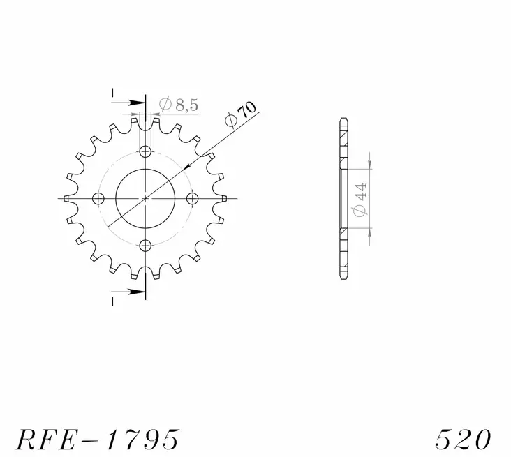 Supersprox / JT Bakdrev Stål 1795.22 - Bakdrev - D6944 - 1