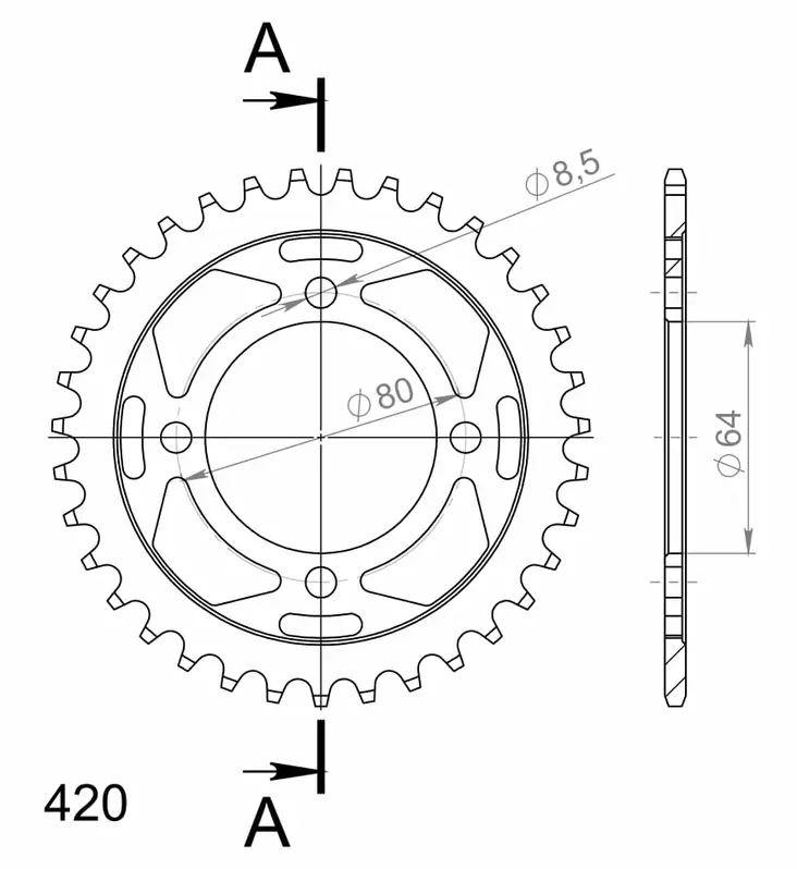 Supersprox / JT Bakdrev Stål 834.41 - Bakdrev - D111784 - 1