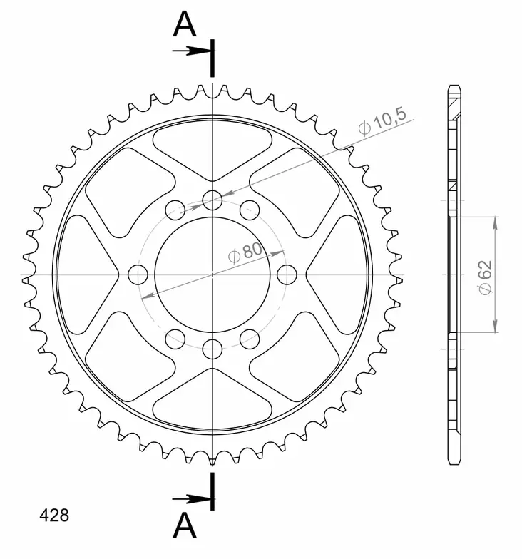 Supersprox / JT Bakdrev Stål 843.49 - Bakdrev - D7254 - 1