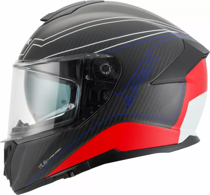 APEX Hjälm FC500 Carbon Assen vit/röd/bl - Integralhjälm - D488354 - 1