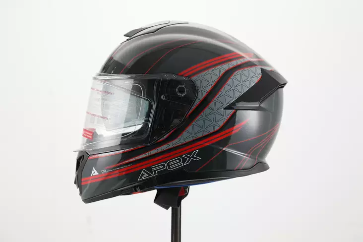 APEX Hjälm FT300 Vienna grå/röd/svart - Integralhjälm - D488364 - 1