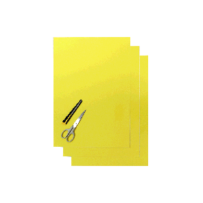 Blackbird Klisterark neon gul 47x33cm (3 - Nummerplåtsbakgrund & Siffror - D13725 - 1