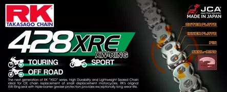 RK 428XRE XW-ringchain +CL (kedjelås.) - Kedjor 428 - D475335 - 1