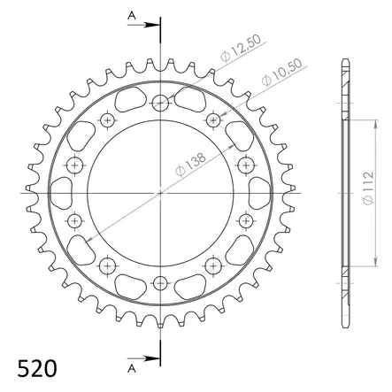 Supersprox / JT Bakdrev Stål 1303.39 - Bakdrev - D6875 - 2