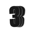 Blackbird siffror svart 3s13x7cm #3 - Nummerplåtsbakgrund & Siffror - D13695 - 1