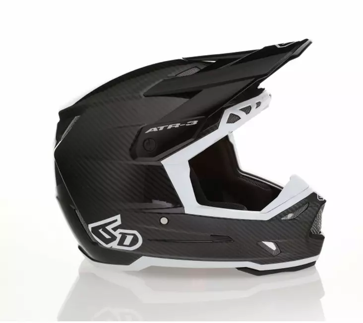 6D Helmet ATR-3 Solid Gloss Black White - Crosshjälmar - D527515 - 1