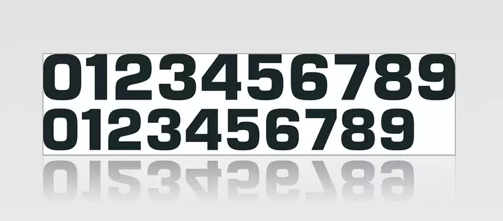 AIR Siffersats Nr 0-9 20cm gul 10-pack - Nummerplåtsbakgrund & Siffror - D22095 - 1