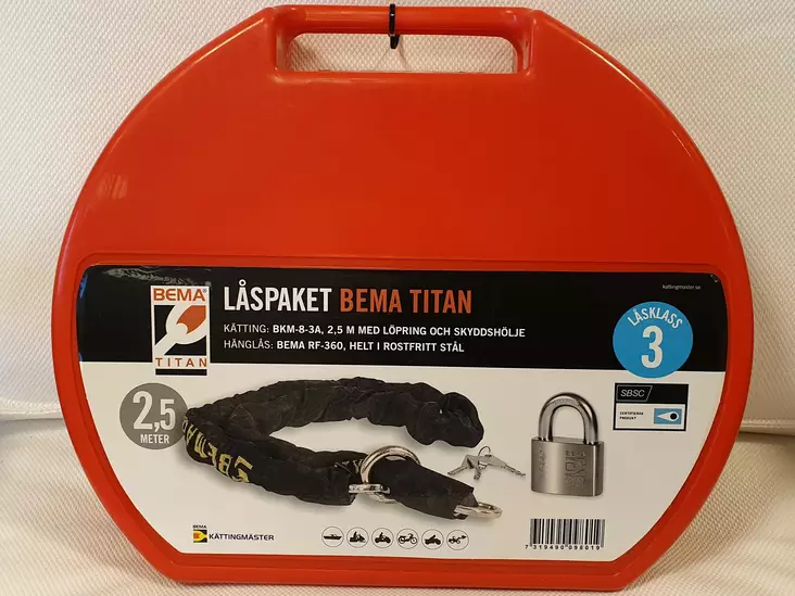 BEMA Låspaket Titan KLASS 3 2,5m RING, H - Marinlås - D87195 - 1