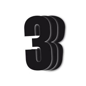 Blackbird siffror svart 3s13x7cm #3 - Nummerplåtsbakgrund & Siffror - D13695 - 1