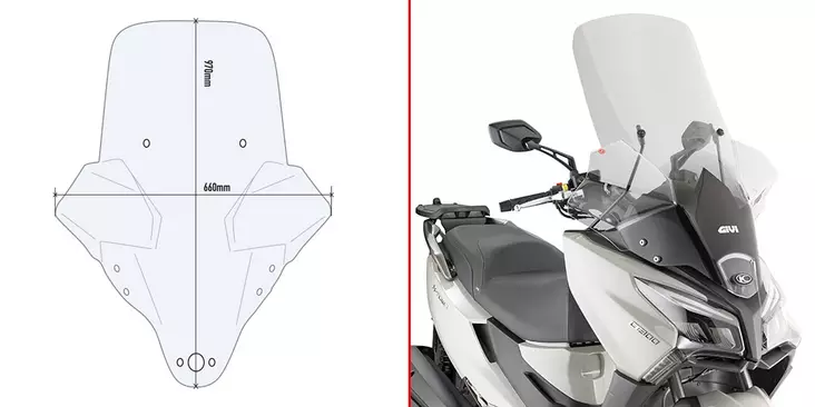 GIVI SPECIFIC FITTING KIT D6115DT - Vindskyddsfästen och delar - D387615 - 1