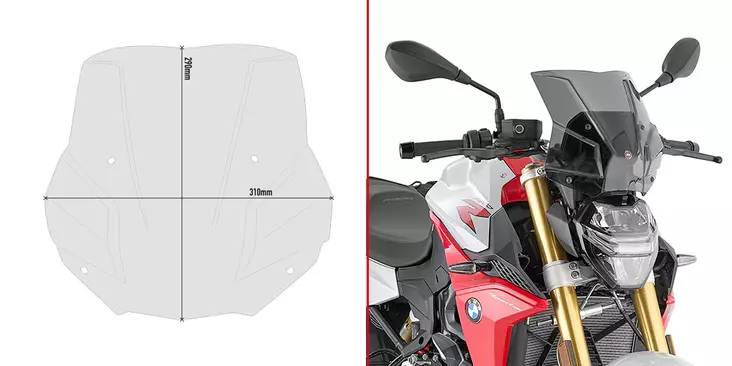 GIVI SPECIFIC SCREEN FUMEE BMW F900R 202 - Vindskydd - D394015 - 1