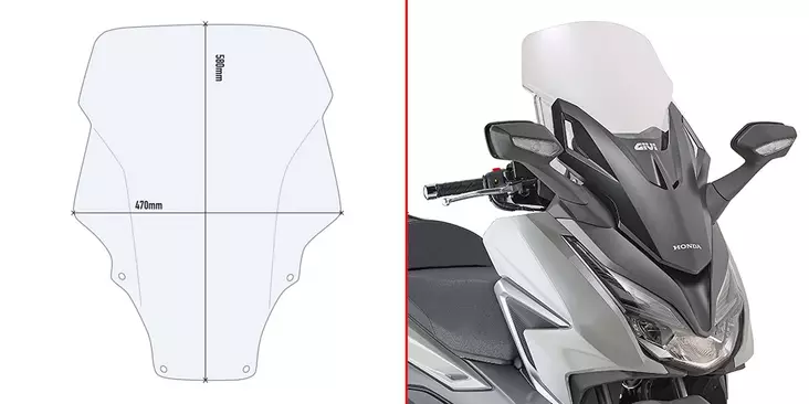 GIVI WINDSCREEN HONDA FORZA 350 (2021) - Vindskydd - D394025 - 1