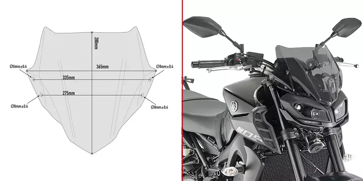 Givi Specific screen, smoked 28 x 36,5 c - Vindskydd - D151795 - 1