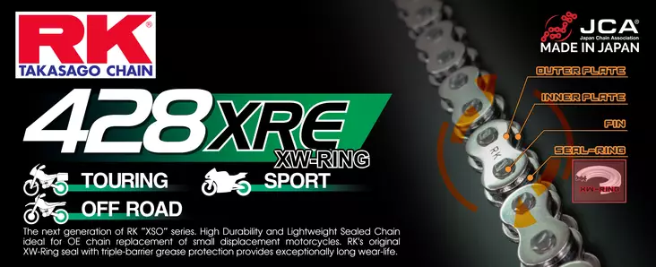 RK 428XRE XW-ringchain +CL (kedjelås.) - Kedjor 428 - D475335 - 1