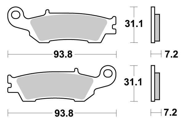 Sbs Bromsklossats Carbon Silver - Bromsbelägg - D113975 - 1