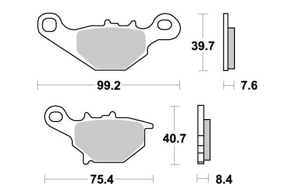 Sbs Bromsklossats Carbon Tech - Bromsbelägg - D113495 - 1