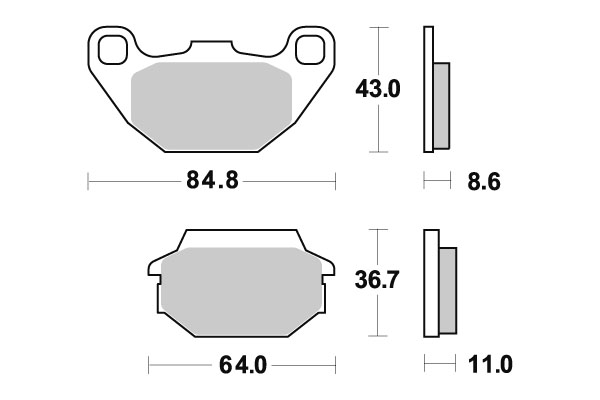 Sbs Bromsklossats Maxi Sinter - Bromsbelägg - D113535 - 1