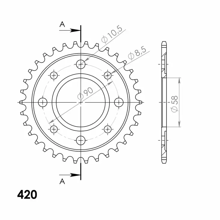Supersprox / JT Bakdrev Stål 212/214.34 - Bakdrev - D111335 - 0