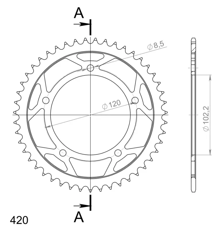 Supersprox / JT Bakdrev Stål 23.47 - Bakdrev - D111355 - 1