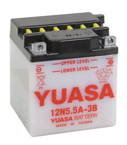 Yuasa Batteri, 12N5.5A-3B (CP) Inkl syra - MC Universaldelar och Verktyg - D2585 - 1