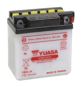 Yuasa Batteri YB3L-B (CP) Inkl syra (10) - Batterier - D2615 - 1