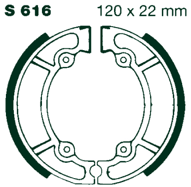 AIR Bromsbackar S 616 120x22mm parvis - Bromsbackar - D19336 - 1