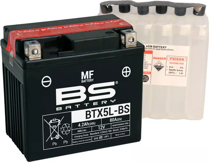 BS Batteri BTX5L-BS MF (cp) Mainteance F - MC Universaldelar och Verktyg - D151246 - 1