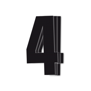 Blackbird siffror svart 3st/sats 16x7,5c - Nummerplåtsbakgrund & Siffror - D13716 - 1