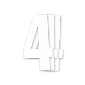 Blackbird siffror vit 3st/sats 13x7cm #4 - Nummerplåtsbakgrund & Siffror - D13686 - 1