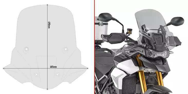 GIVI SPOILER T.TIGER 900 2020 FUME' - Vindskydd - D387616 - 1